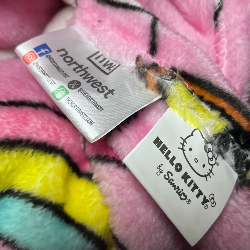 Sanrio Hello Kitty Pink Rainbow Blanket NWT